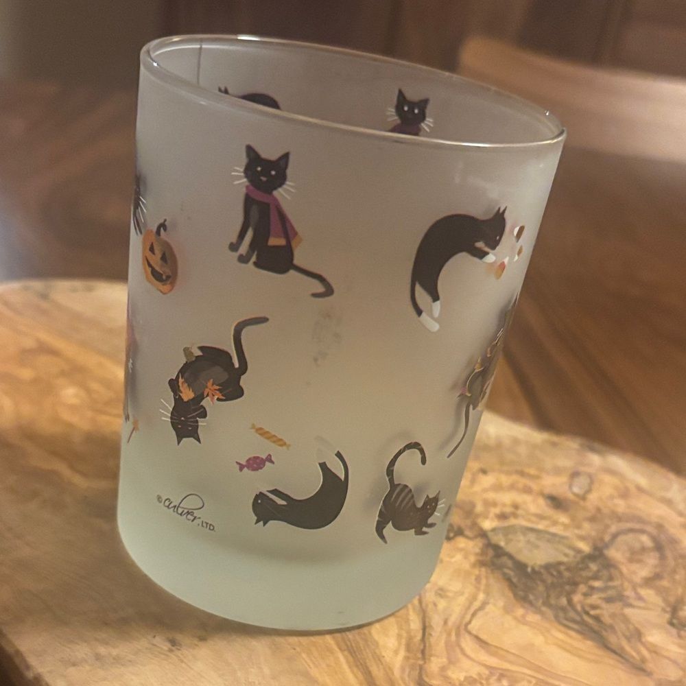 Culver Halloween Frosted Double Old Fashioned Tumbler Glass